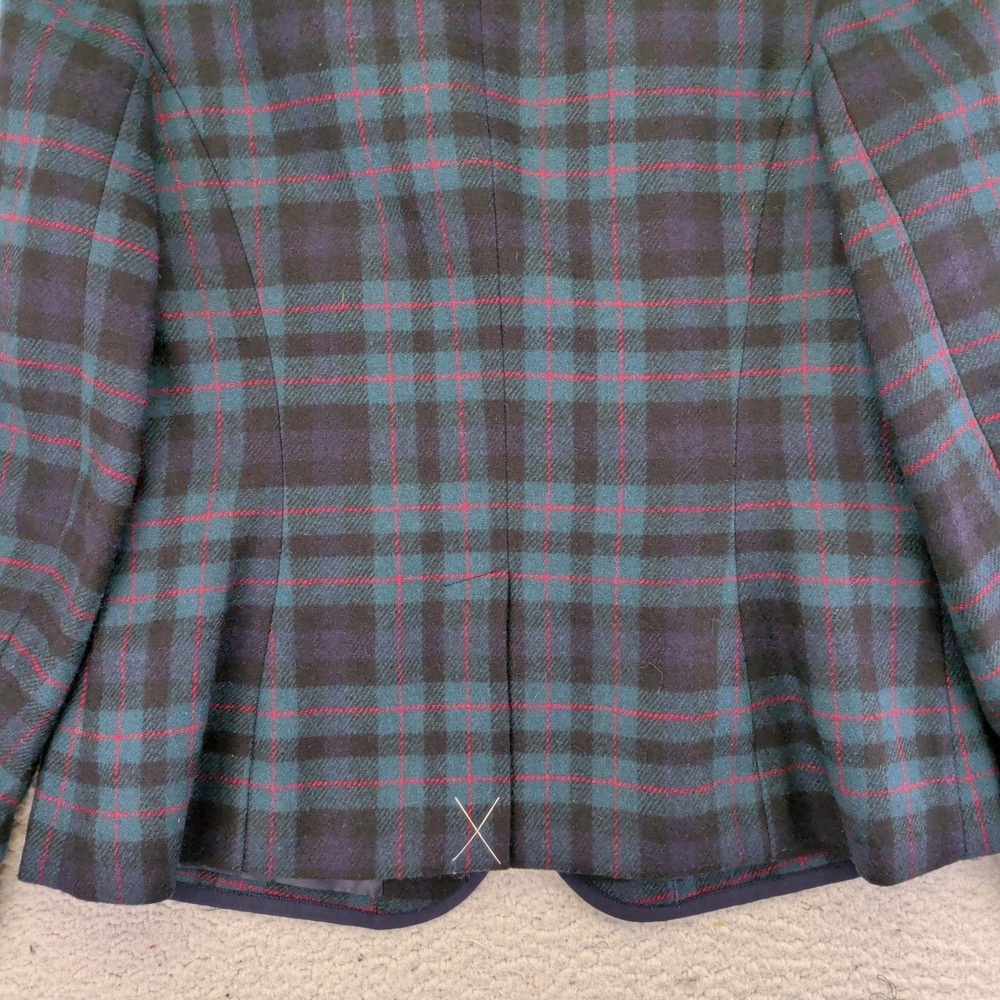 Talbots Womens‎ 10 Tartan Plaid Blazer Jacket Navy Wool Blend Career Scottish - Picture 8 of 9